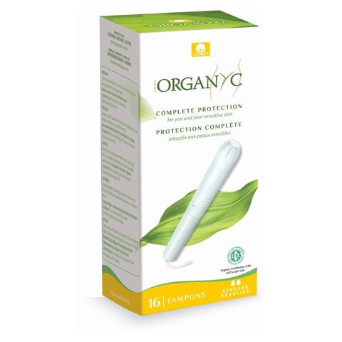 Organyc Complete Protection Tampons With Applicator Regular White 16 Tampons