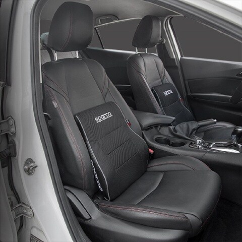Sparco Lumbar Support Black Mesh Fabric Memory