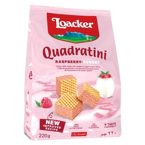 Loacker Quadratini Raspberry-Yogurt Wafer 220g