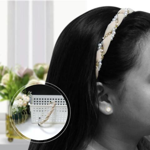 Aiwanto Hair Band With Pearls Head Band Beautiful Fashion Party Hair Accessories For Girls Womens