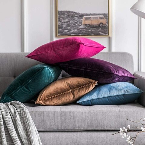 Velvet throw pillow store cover