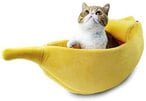 اشتري Ithermostat Cute Banana Cat Bed House, Christmas Pet Bed Soft Warm Cat Cuddle Bed, Lovely Pet Supplies (M) في الامارات