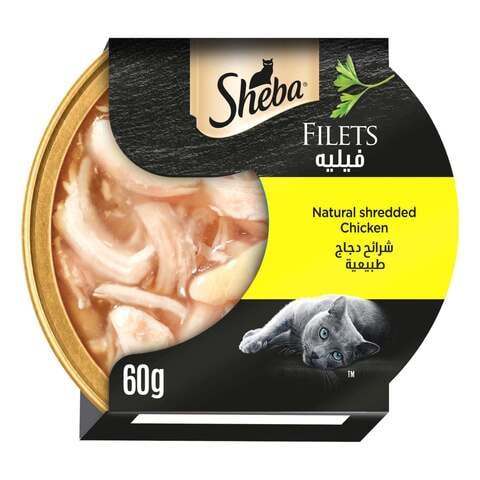 Sheba Filets Natural Shredded Chicken Wet Cat Food 60g