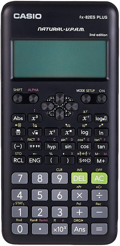 Casio Fx82Es Plus, Black Display Scientific Calculator With 252 Functions