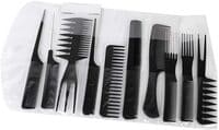 Generic 10Pcs Black Pro Salon Hair Styling Hairdressing Plastic Brush Combs Set