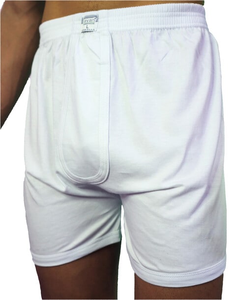 Men Short Boxer Underwear Cotton 100% White S