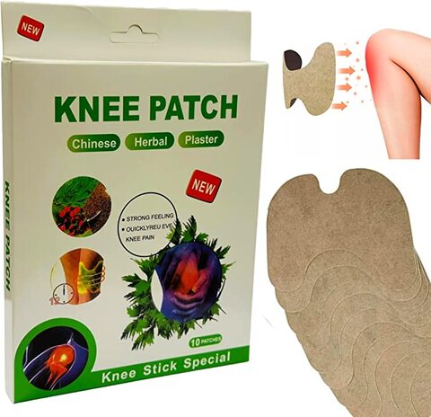 Knee Pain Relief Patches, 10 Pcs Relieve Knee Pain Wormwood Heat Patch for Knee Joint Pain Relief Neck Shoulder Muscle Soreness Patch Long Lasting Self Warming Patch