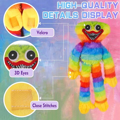 Generic Huggy Wuggy Plush Toy, Rainbow Poppy Playtime Plushie Toy, Smile Stuffed Dolls Gifts Birthday Present