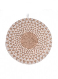 Beige and White Circular Placemat Placemat Set of 2