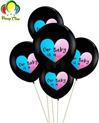 Party Time 5 Pieces Baby Gender Reveal Latex Balloon Set- Packs for Boy or Girl - Baby Shower Gender Reveal Party Supplies