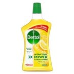 Buy Dettol 3X Antibacterial Power Floor Cleaner Lemon 900ml in UAE