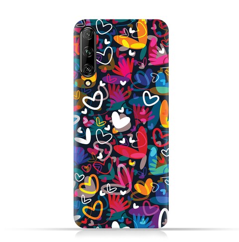 AMC Design Protective Case Cover for Huawei Y9s with Heart Illustrations Pattern