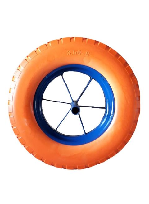 APEX Foam Barring Spare Wheel For Wheelbarrow Orange/Blue 8x3.5inch
