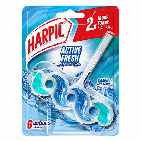 Harpic Active Fresh Water Toilet Cleaner Rim Block, Marine Splash, 35 g