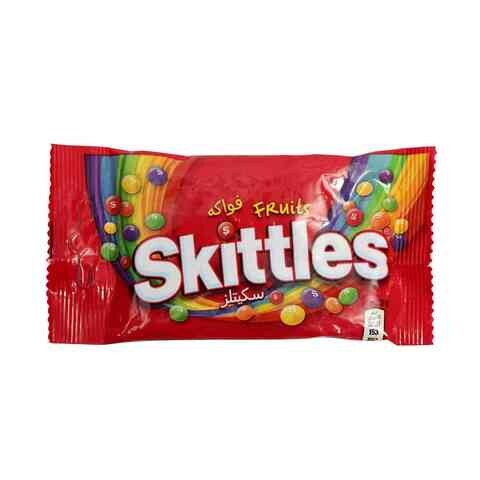 Skittles Candy Coated Chewy Lens Fruit, Pouch, 38g