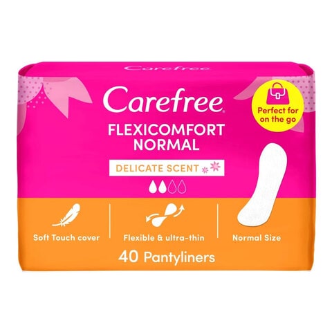 Buy Carefree Panty Liners FlexiComfort Cotton Feel Fresh Scent Pack of 40  Online