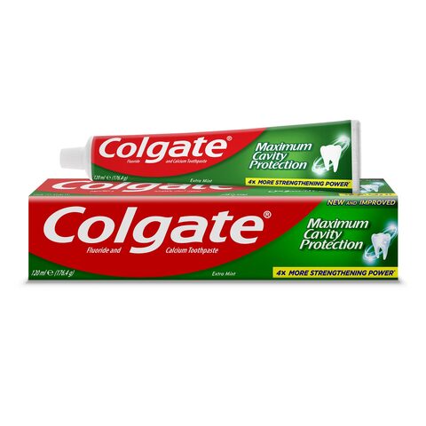 اشتري كولجيت معجون أسنان حماية قصوى من التسوس مع نعناع إضافي رائع بالنكهة العادية ، 120 مل في السعودية