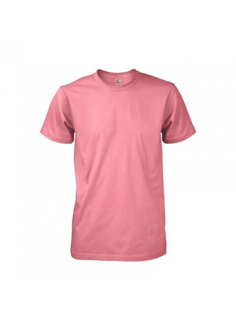 Boxy Premium Cotton Round Neck T-shirt - Coral