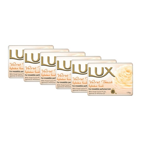 Lux Velvet Touch Soap Bar Beige 170g Pack of 6
