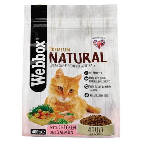 اشتري Webbox Naturals Chicken And Salmon Dry Cat Food 400g في الامارات