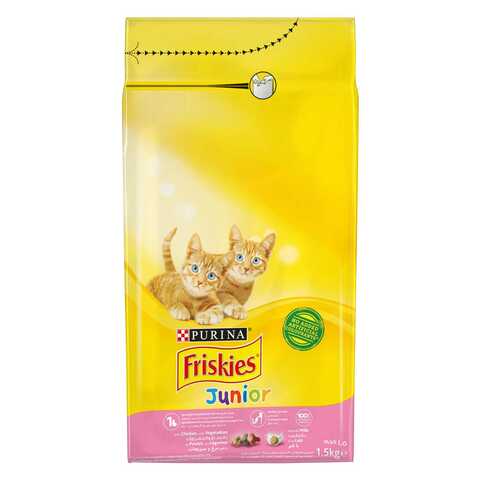 Purina Friskies Junior Chicken Milk And Vegetables Dry Cat Food 1.5kg