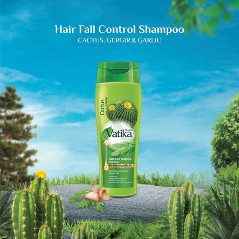 Buy Dabur Vatika Naturals Hair Fall Control Shampoo With Cactus And Gergir  White 200ml Online - Shop Beauty & Personal Care on Carrefour UAE