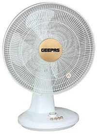 Geepas 16-Inch Table Fan | 3 Speed Settings With Oscillating/Rotating And Static Feature | Electric Portable Desktop Cooling Fan For Desk Home Or Office Use | 2 Year Warranty