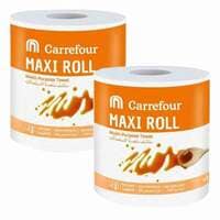 Carrefour Multi-Functional Kitchen Towel Roll White 500m 2 Rolls