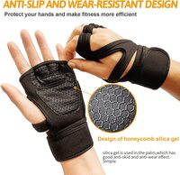 SKY-TOUCH Sports Cross Training Gloves with Wrist Support for WODs, Gym Workout Weightlifting and Fitness-Leather Padding No Calluses Weightlifting, Leather Padding, No Calluses, Suits Men and Women