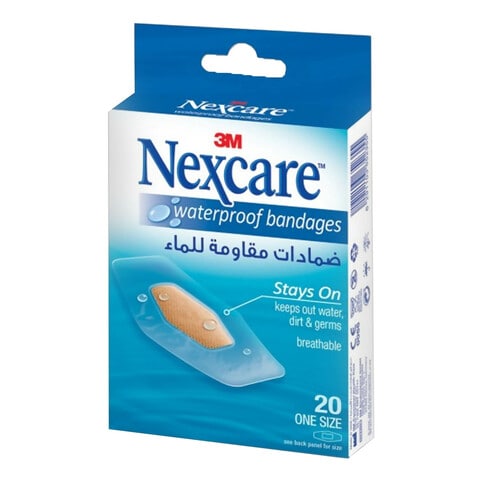 3M Nexcare Waterproof One Size Bandages Brown 20 count