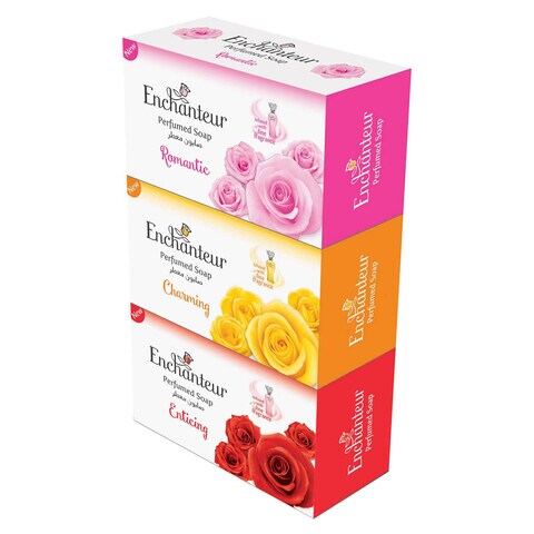 Enchanteur Romantic And Charming With Enticing Perfumed Body Soap Multicolour 125g Pack of 3