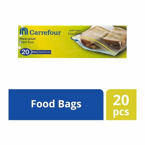 Carrefour Sandwich Ziplock Bag - 18 x 20 Cm - 20 Bags