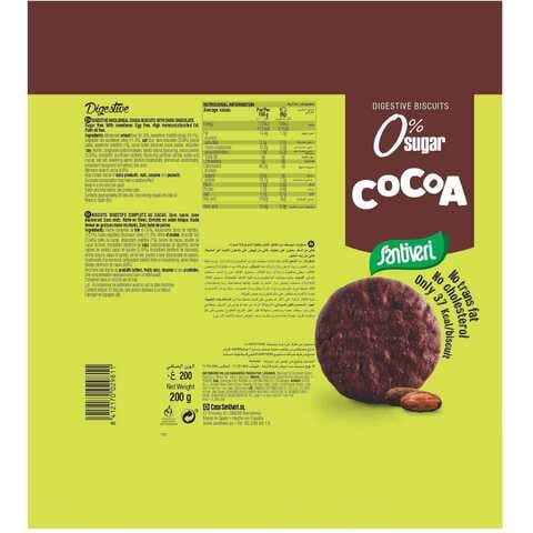 Santiveri Digestive Wholemeal Cocoa Biscuits With Dark Chocolate 200g