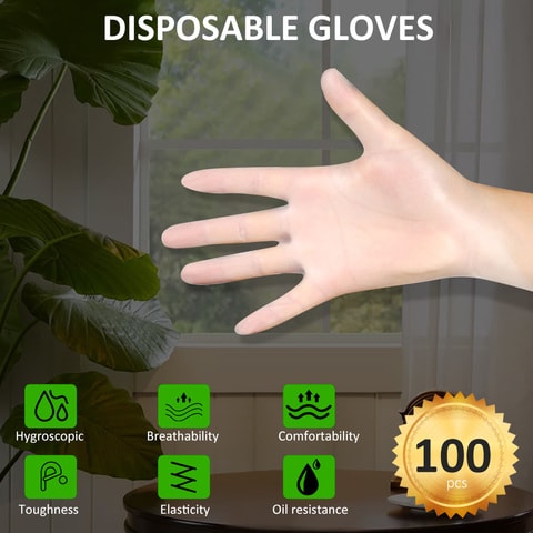 Generic-S 100PCS/Set Plastic Gloves Disposable Gloves for Laboratory Factory Home Cleaning Beauty Salon Dental Gloves