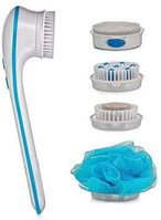 اشتري Aiwanto Waterproof Facial Cleansing Spin Brush Set with 5 Exfoliating Brush Heads, Body Scrub Brush Body Wash Brush Gift for Womens(Blue,White) في الامارات