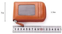 Generic Women Zipper Credit Card Holder Fashion Genuine Leather Wallet Id Holder Bag
