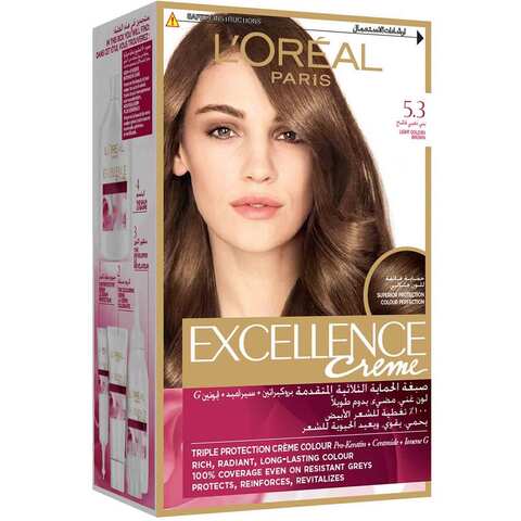 Buy L'Oreal Paris Hair Color Excellence Cream Light Golden  Online -  Shop Beauty & Personal Care on Carrefour Jordan