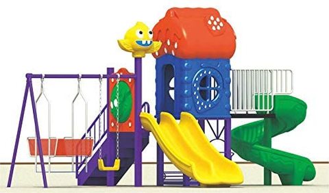 Rainbow Toys, Rainbow Toys Playground 6 In 1 Set With Double Slide, Round S, Slide, Small House &amp; 1 Swing Seat Set, Rbw12020At