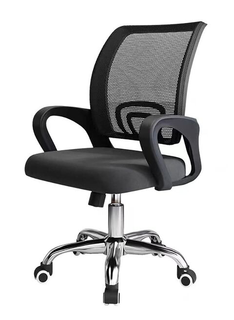 Office Chair Ergonomic Desk Chair Comfort Adjustable Height with  Wheels，Lumbar Support Mesh Swivel Computer Home Office Study Task Chair  Black