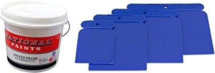 ABBASALI National Paint Stucco Filler All Purpose Putty Galon - 3.6 Ltr With 4Pcs Plastic Scrapper set For Putty