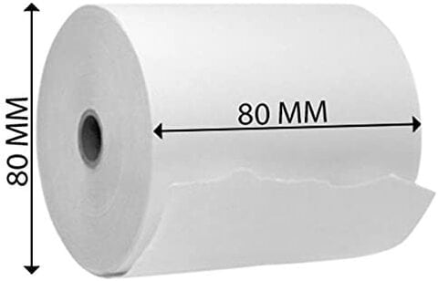 Trial Emigo branded POS receipt paper Pack of 60 rolls width 80 mm 80 x 80 mm size 3.14 x 3.14 inches Thermal roll paper cash register roll credit card receipt