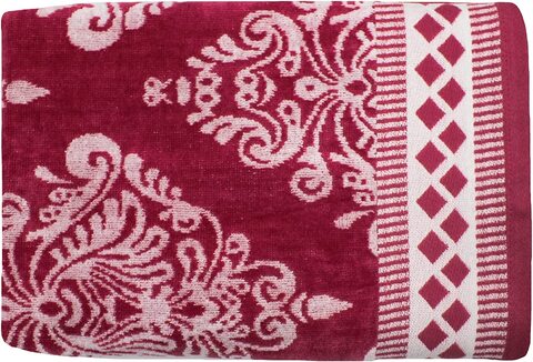 DUKE BURSA Yarn dyed bath towel - 70 Cm x 140 Cm, Soft Towel 520 GSM, 100% Cotton (CRANBERRY).