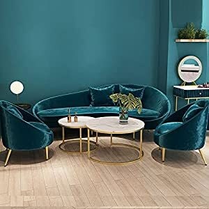 Modern Curved Shape Velvet Design Luxury Furniture Living Room Sofa Set Wedding sofa set