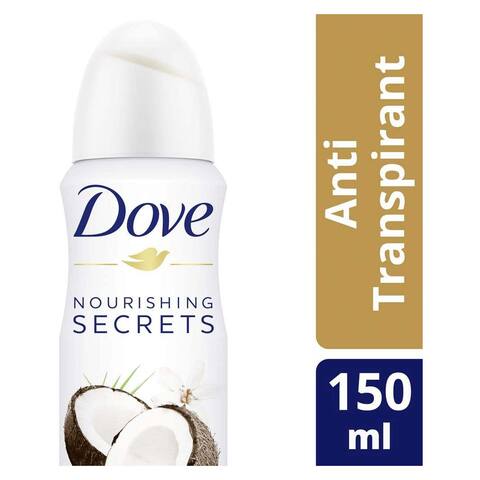 3 x Dove Coconut Jasmine Restoring Ritual Antiperspirant Deodorant Spray,  150ml