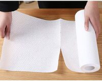 Shiyu Disposable Rag Kitchen Dry And Wet Dual-Use Disposable Non-Woven Cloth Dishwashing Cleaning Cloth Can Be Washed, Solid Color Set 4 Rolls (50 Pieces/Roll)