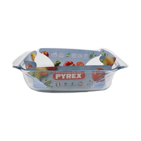 Pyrex Optimum Glass Rectangular Roaster Clear 1.4L