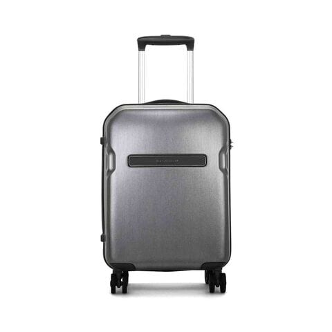 Carlton Insignia Large 4 Wheel Hard Trolley Luggage Bag 67CM Silver ...