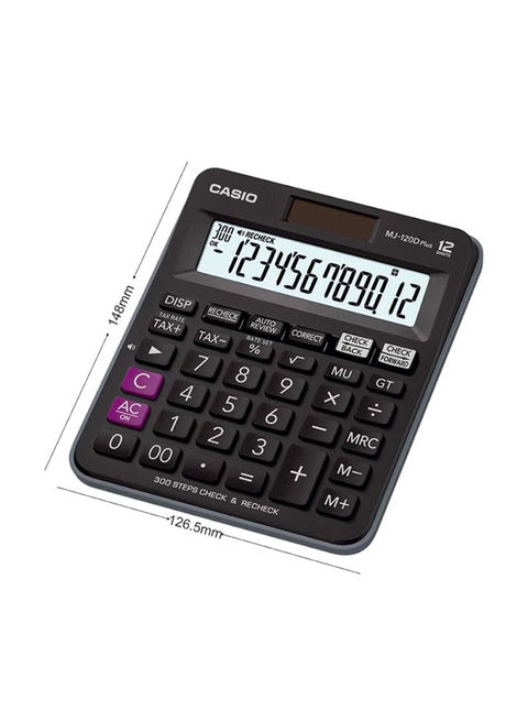 Casio - MJ-120D Plus-BK 12-Digit Financial And Business Calculator Black