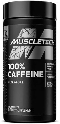 Muscletech Caffeine Pills, 100% Caffeine Energy Supplements, Preworkout Mental Focus + Energy Supplement, 220mg Of Pure Caffeine, Sports Nutrition Endurance &amp; Energy, 125 Count (Package May Vary)