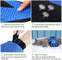 Generic Nado Care Pet Grooming Gloves - Dog, Cat Bathing Scrubber Gloves - Silicone Pet Hair Remover Gloves - Deshedding, Massage For Cats, Dogs, Rabbit And Small Pets